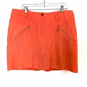 JAMIE SADOCK Skort Size 16 Golf Tennis Pickleball Neon Orange Zipper Pockets